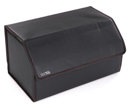 Organizzatore del bagagliaio auto CAR COMPACT LEATHER L, 2 scomparti, pieghevole, con coperchio