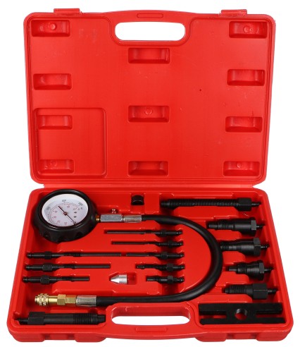 Kit di prova compressione per motori diesel MECHANIC ENGINE TESTER 19, 0-70bar, 19 pezzi