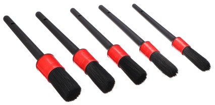 Set di pennelli di precisione morbidi per pulizia auto CAR DETAILING BRUSH 5 SOFT, 5 pezzi