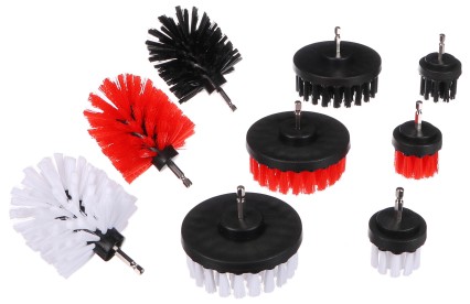 Set di spazzole per trapano per pulizia auto CAR DETAILING DRILL BRUSH 9, 9 pezzi