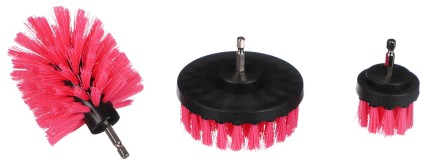 Set di spazzole rosa per trapano per pulizia auto CAR DETAILING DRILL BRUSH PINK 3, 3 pezzi