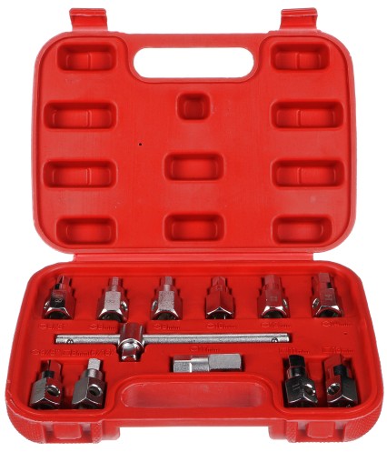 Kit di strumenti per tappi di scarico olio MECHANIC OIL DRAIN SET 12, Hex + Quadrato, 12 pezzi