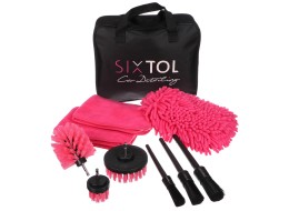 Kit multifunzione per pulizia e lavaggio auto CAR DETAILING PINK 9, 9 pezzi