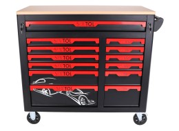 Carrello da officina con utensili MECHANIC TROLLEY TITAN 1559, 13 cassetti, 1559 pezzi di utensili